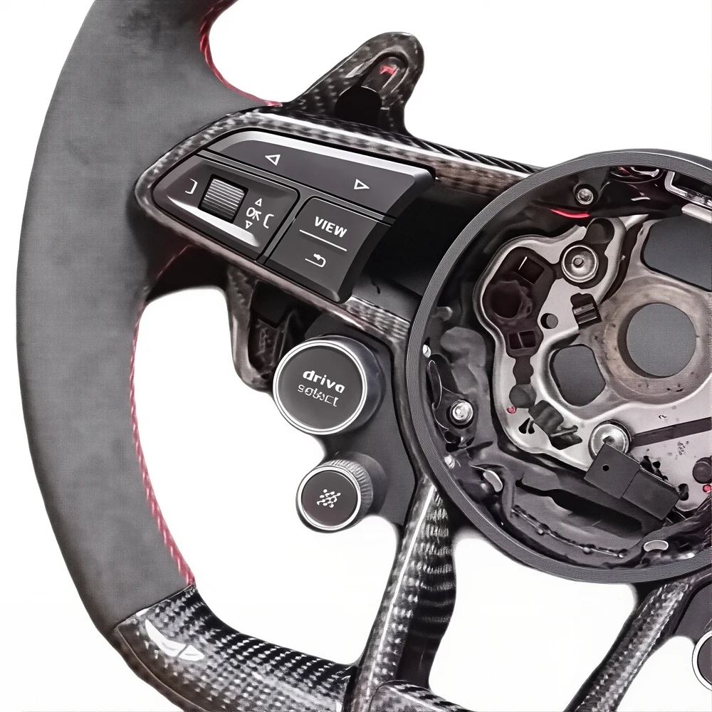 With LED  Sport Style Forged Carbon Fiber Audi Steering WHeel for A7 RS RS3 C7 Q5 Q7 S3 S5 8V B8 B9 S4 Q3 Q8 TT A8