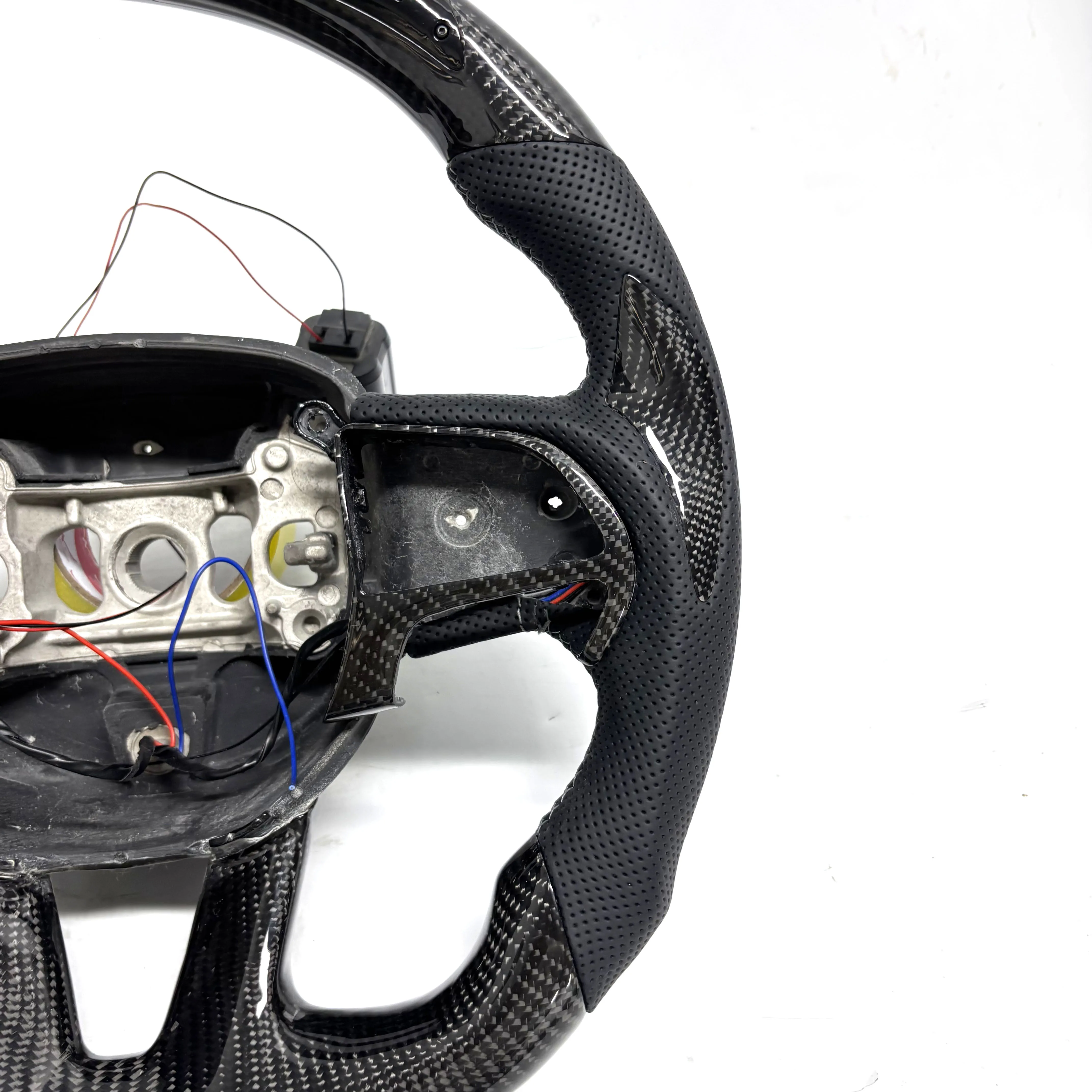 Custom Carbon Fiber Leather Steering Wheel Designed for Dodge Challenger Hellcat Challenger SRT RT Series Charger Models