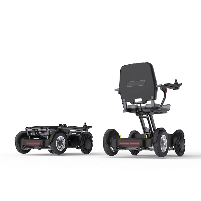 2025 Smart Auto Folding Electric Wheelchair Dual Motor One-Key Foldable Portable Mobility Scooter for Elderly Disabled