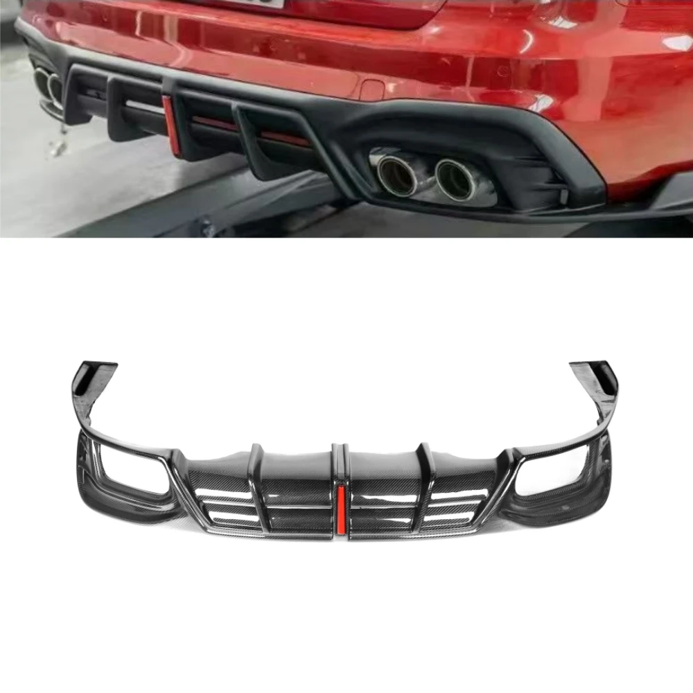 Real Carbon Fiber Rear Bumper Diffuser With LED Light for Audi A4 S4 B10  Sline 2021-2024 a Style Auto Upgrade Door