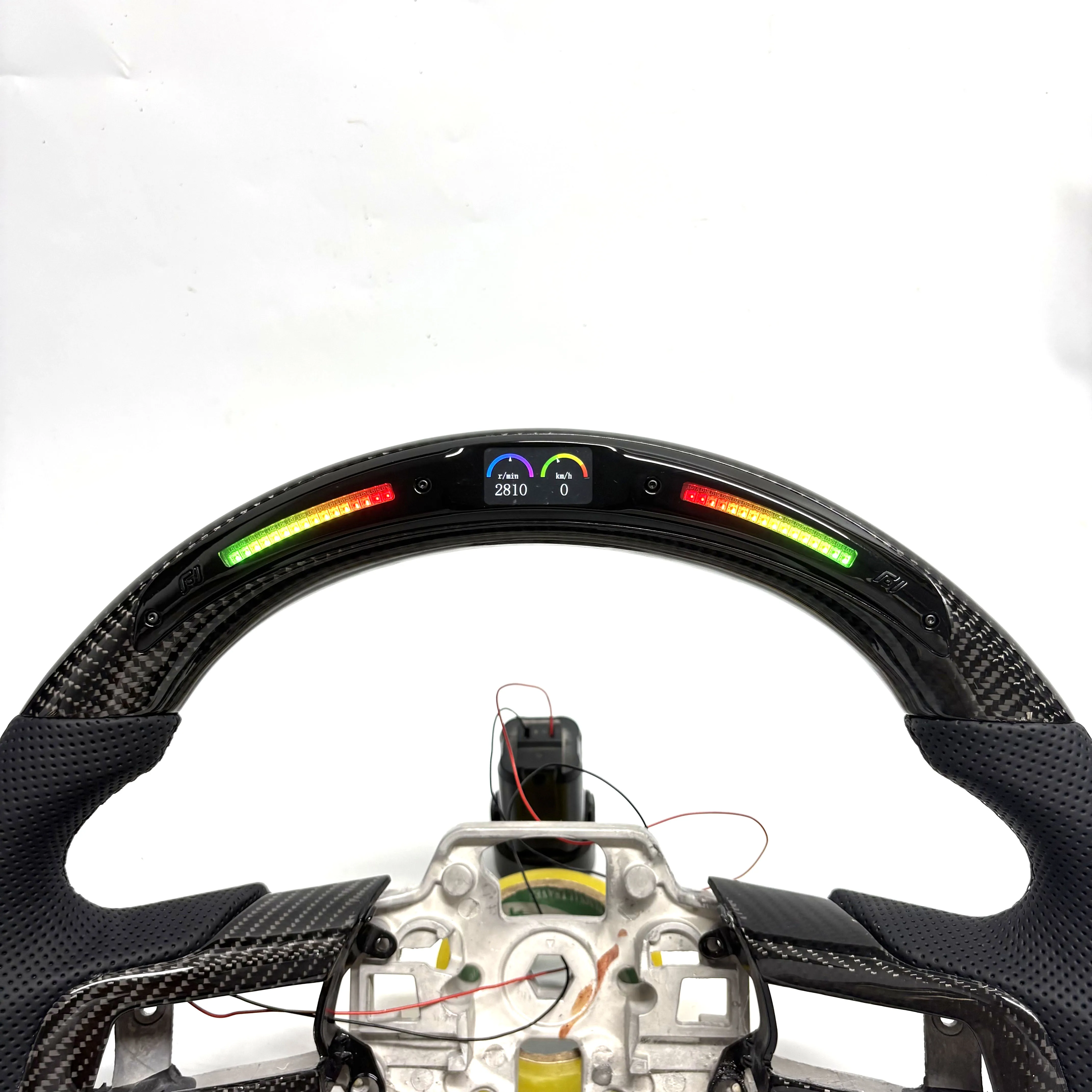 Carbon Fiber Leather LED Steering Wheel for Ford Mustang GT 2014-2023
