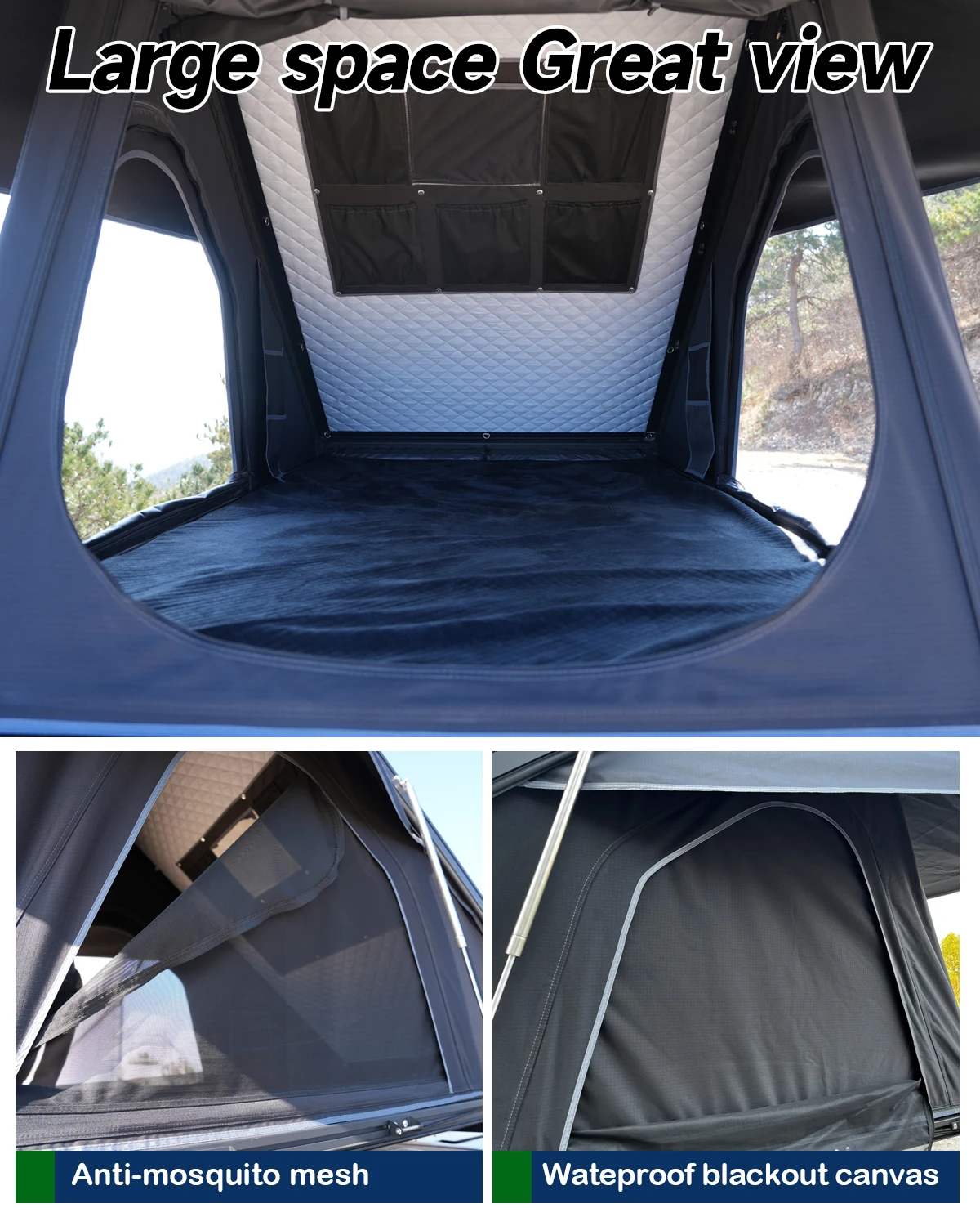 New Arrival Outdoor Camping EU US Stock Carpa De Techo Hard Shell Aluminum Car Rooftop Tent