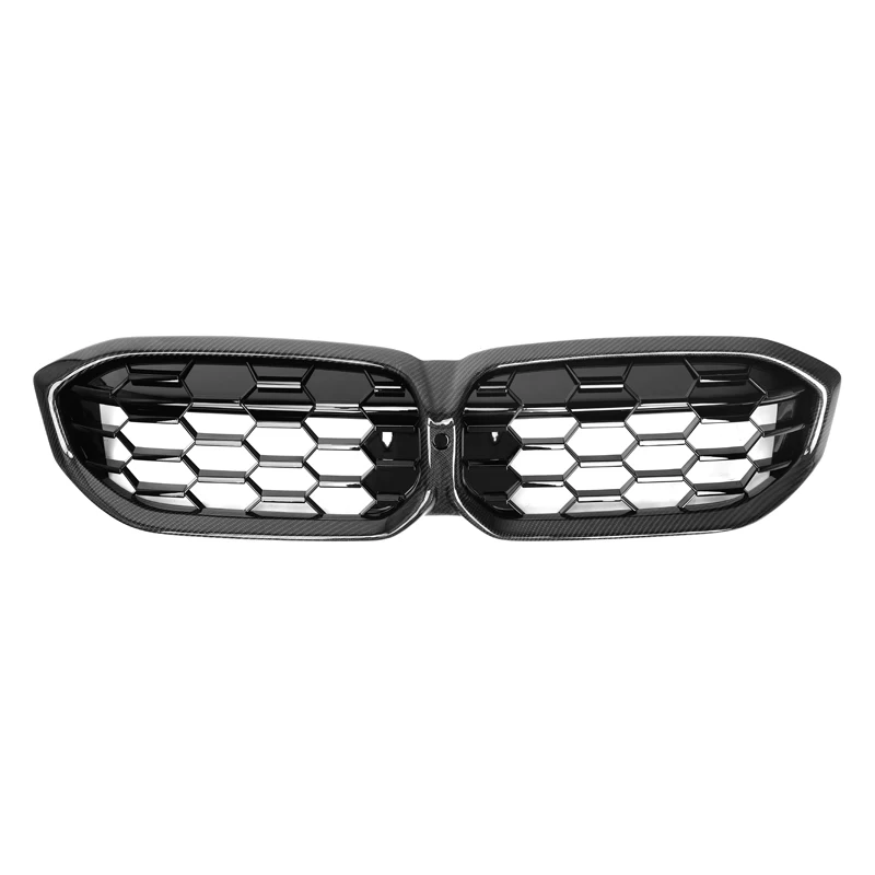 Real Carbon Fiber Gloss Black Racing Bumper Front Grills for BMW 3 Series G20 LCI G28 2023+ Diamond Style G20 Grill