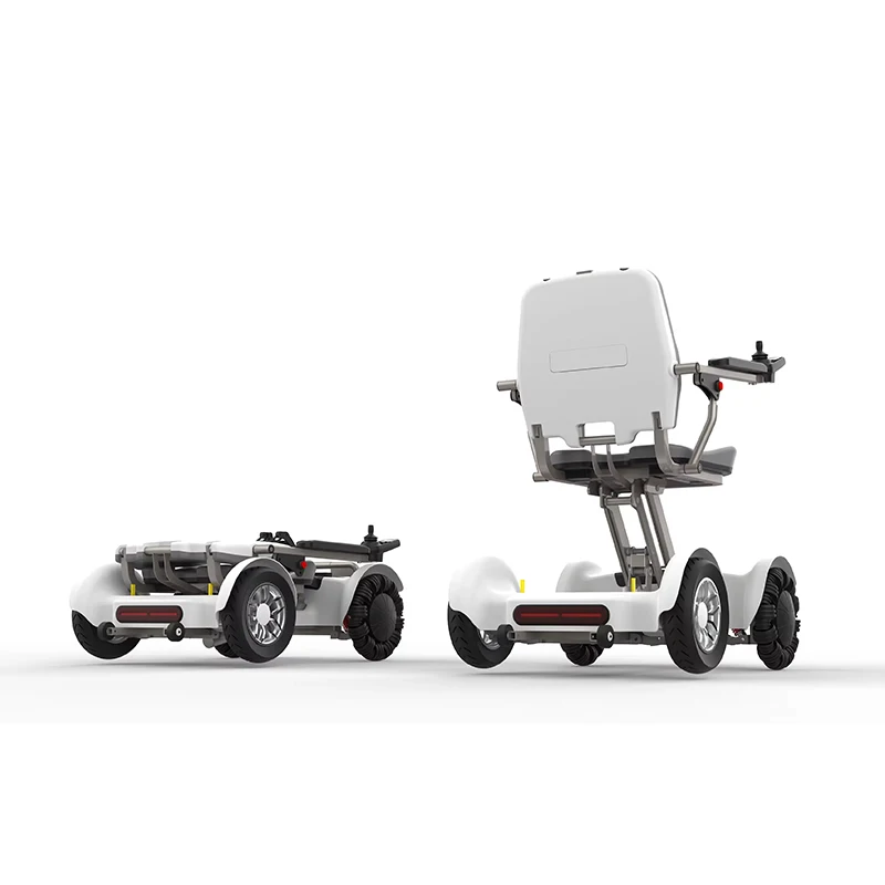 2025 Smart Auto Folding Electric Wheelchair Dual Motor One-Key Foldable Portable Mobility Scooter for Elderly Disabled