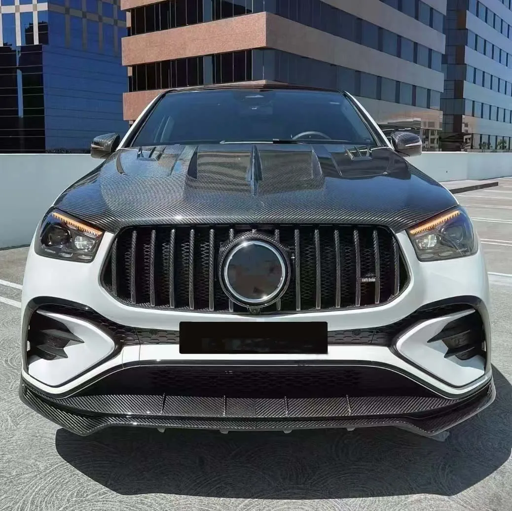 New LD Style High Quality Carbon Fiber Front Lip Screw-On for 2024+ Mercedes-Benz GLE Class GLE53 GLE450 GLE Coupe