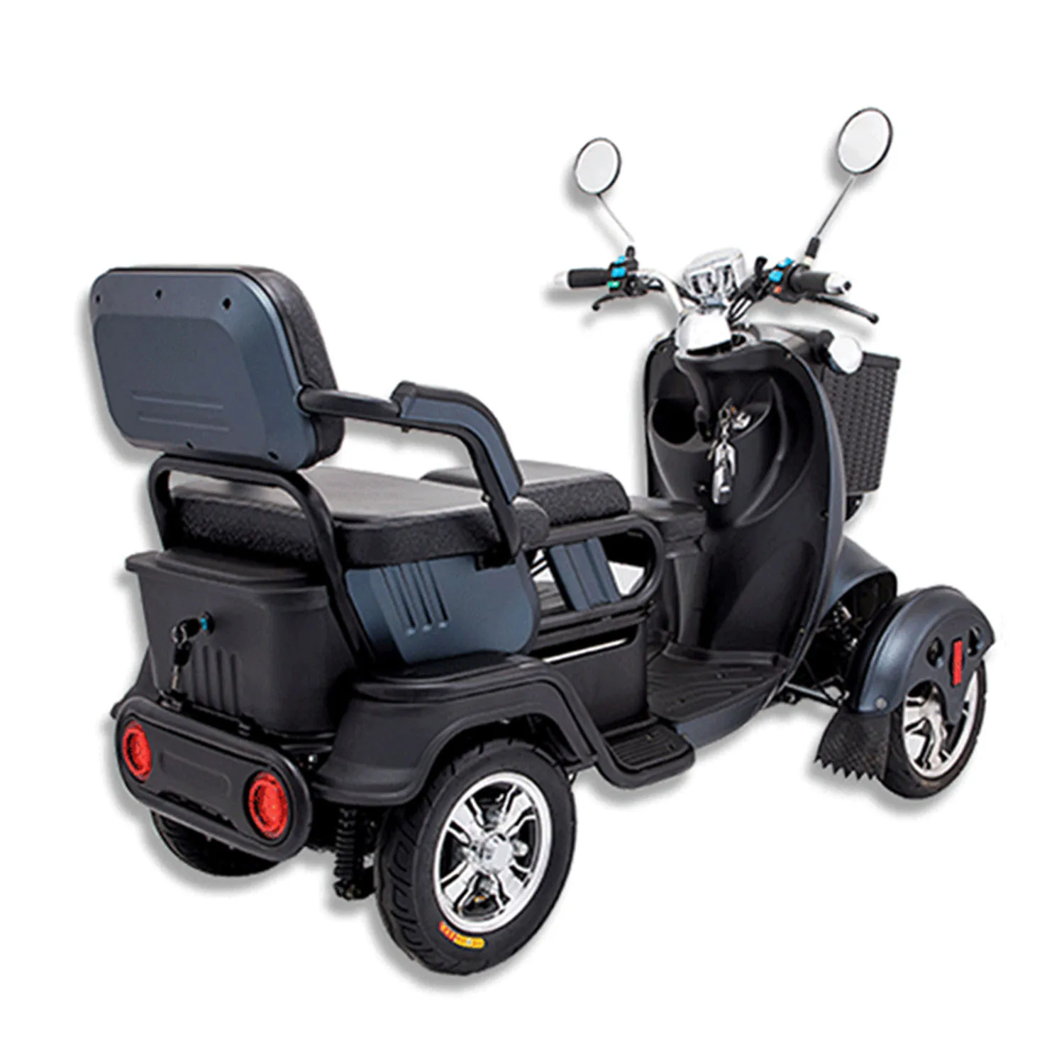 60V 4-Wheel Electric Scooter Motorcycle with 1000W Motor Free Will Double Seat Design for Elderly Mobility Scooter
