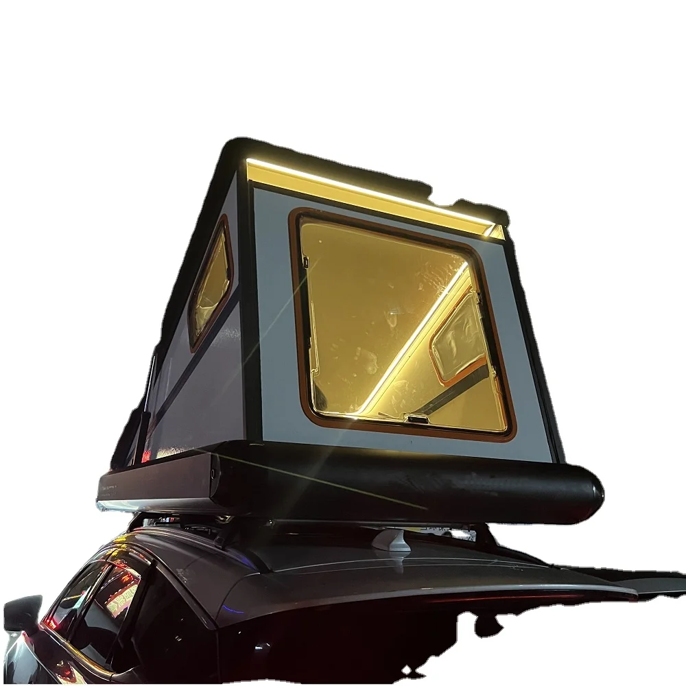 New 2-Person Auto Folding Rooftop Tent Aluminum Roof Hard Shell Car Tent Outdoor Camping Top Shell Sale