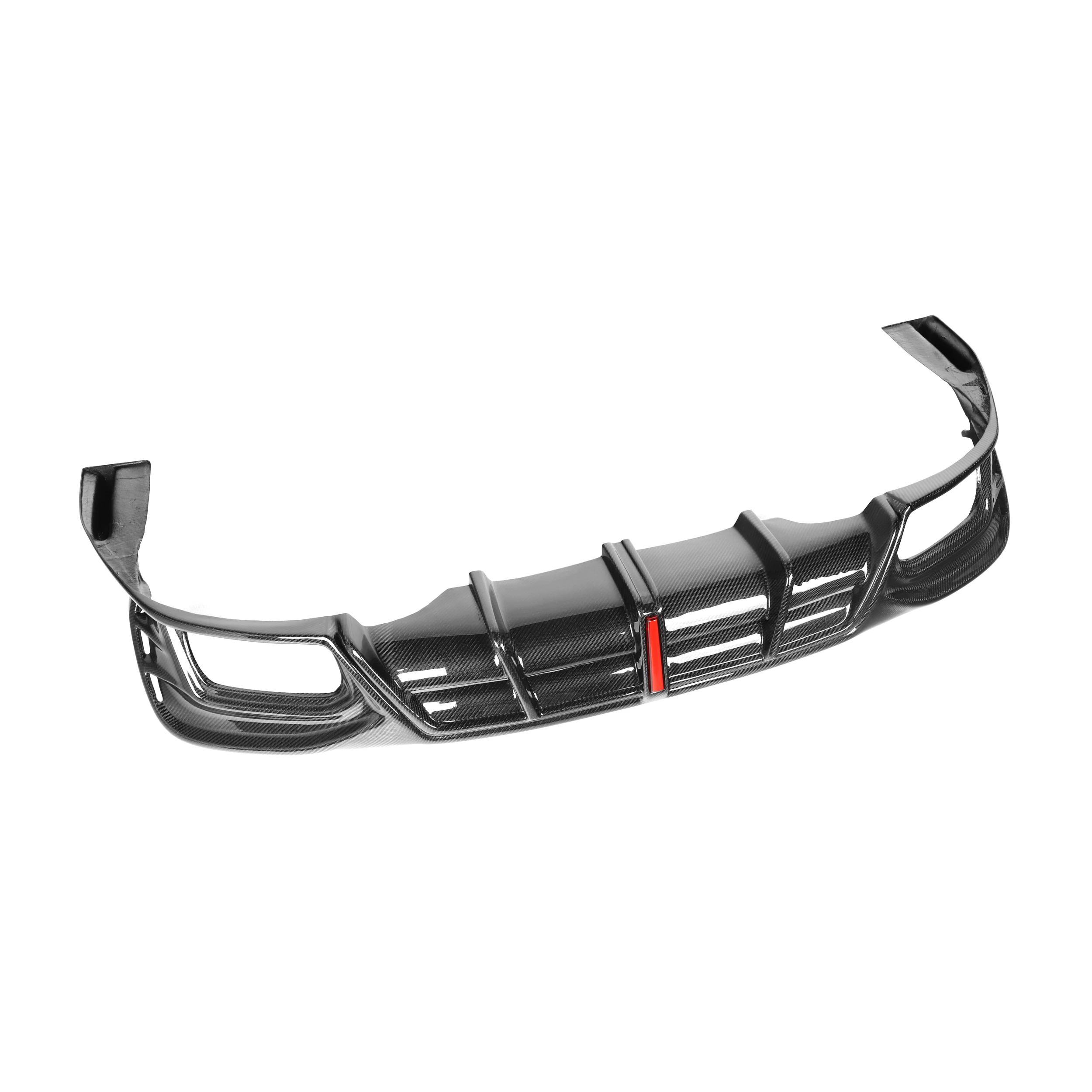 Real Carbon Fiber Rear Bumper Diffuser With LED Light for Audi A4 S4 B10  Sline 2021-2024 a Style Auto Upgrade Door