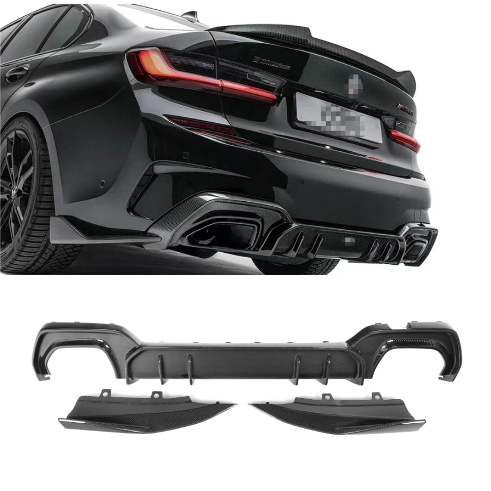 Real Carbon Fiber Rear Diffuser Splitters AO Style for BMW 3 Series G20 330i M340i Pre Lci 2019-2021 G20 Diffuser