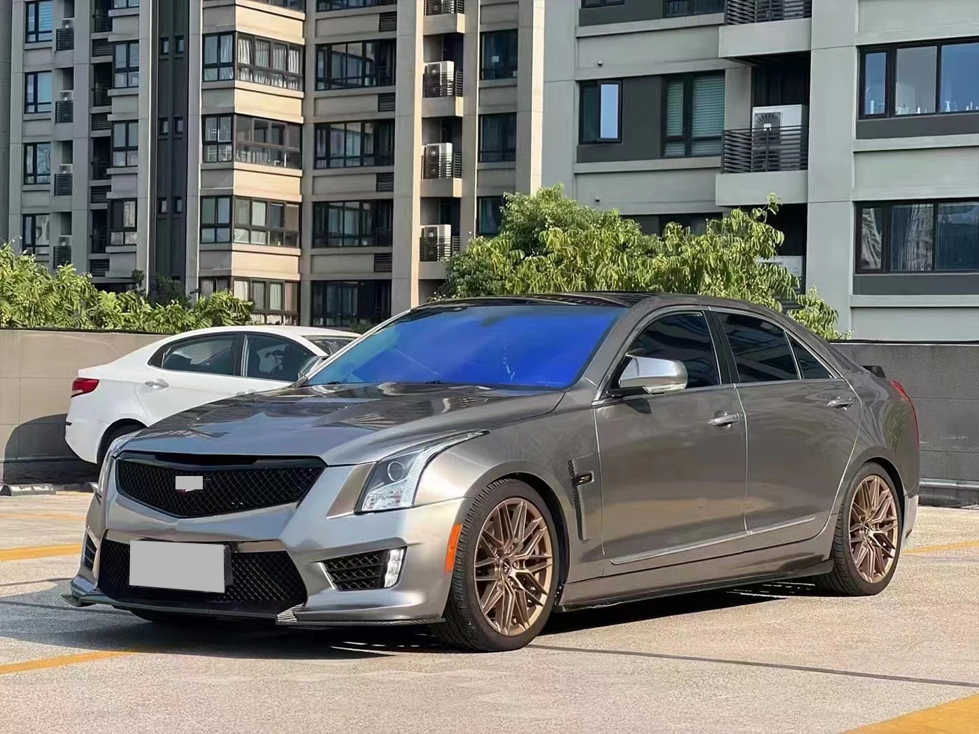 High Quality Auto Parts Body Kit 2013-2019 for Cadillac ATS Upgrade to ATS V Front Bumper with Grille Fender PP Front Bodykit