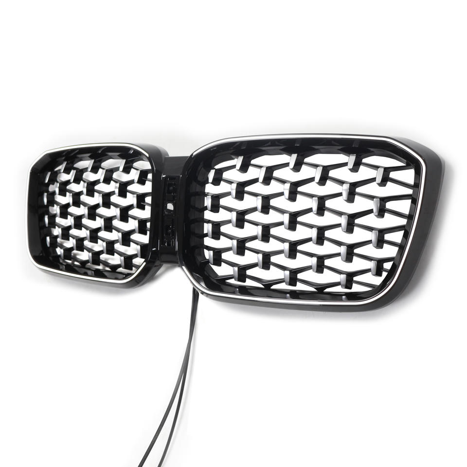 2022-2025 for BMW X3 G08 Front Bumper Grille ABS Plastic Diamond Meteor Style with LED Light Car Grills