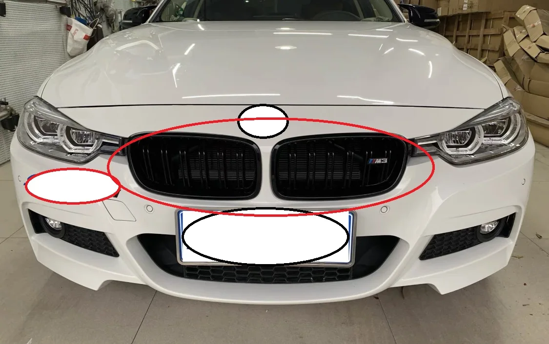Carbon Fibre F30 Grilles for BMW 3 Series F30 Upgrade Bright Black Matte Black Water Transfer Full Star M Color F30 Front Grille