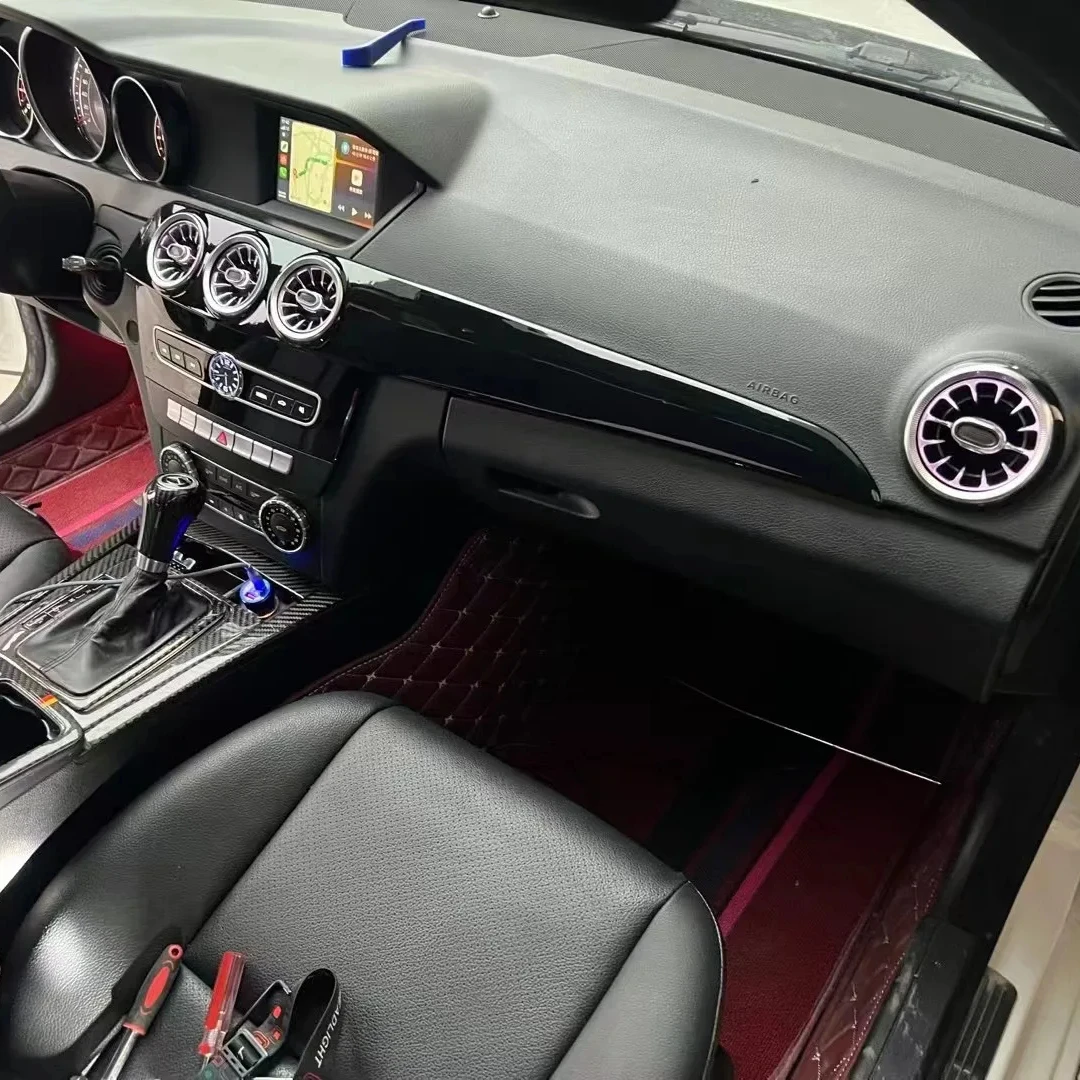 Accessories Interior Turbine Vent Panel Overlay for Mercedes Benz C Class W204 2019 - 2016  Interior Center Console