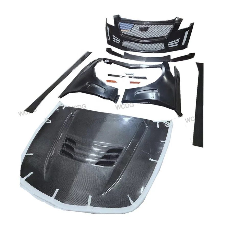 High Quality CTS-V Car Body Kit for Cadillac CTS CTSV 2014-2016 Front Bumper Hood Fender Spoiler Side Skirt Car Bodykit