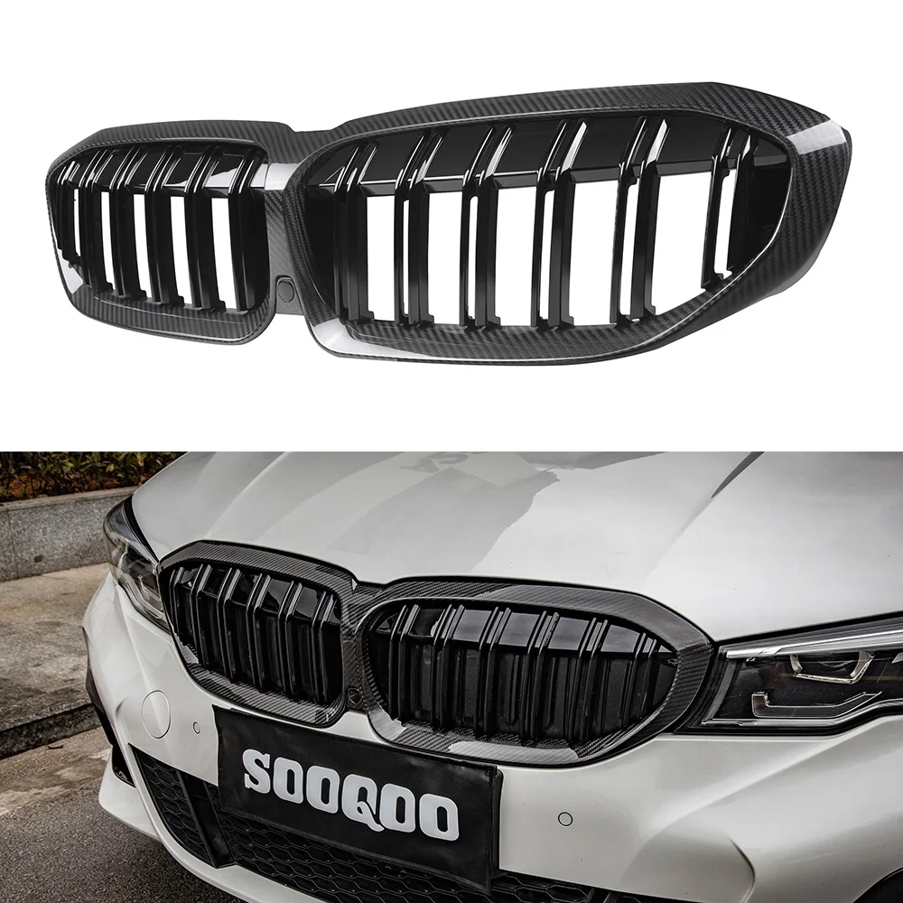 3 Series G20 G21 G28 Pre-Facelift Single Slat Prepreg Carbon Fiber Front Grill 2019-2022