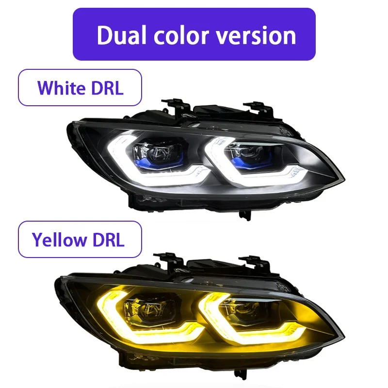 New 12V 6000K Dual-color LED Headlight Assembly Suitable for 2007-2012 3 Series E92 E93 M3 Modified Version LED