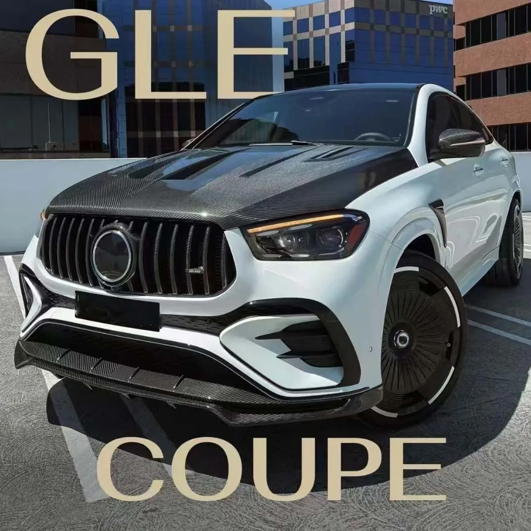New LD Style High Quality Carbon Fiber Front Lip Screw-On for 2024+ Mercedes-Benz GLE Class GLE53 GLE450 GLE Coupe