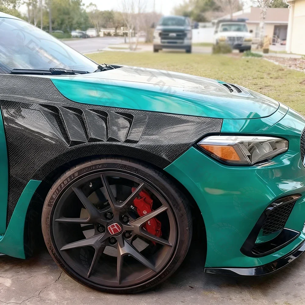 Carbon Fiber Fender with High Polished Surface Screw Easy Installation & Fitment Tested for for Type R FL5