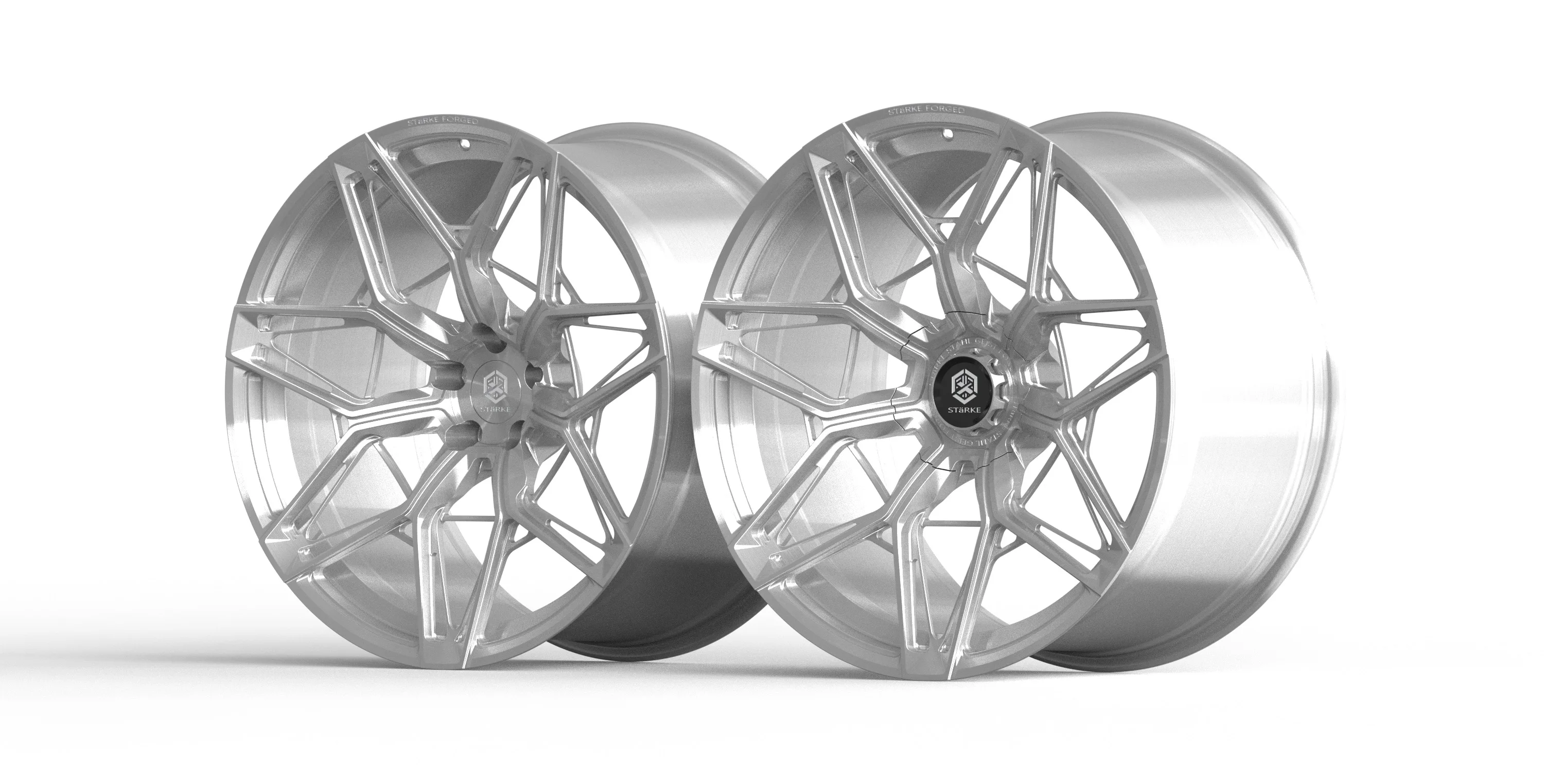GEASCO 18x9.5 Forged Aluminum Wheels | New Black Finish with 1 Year Warranty for Sport Performance Cars PCD 112mm ET 20mm