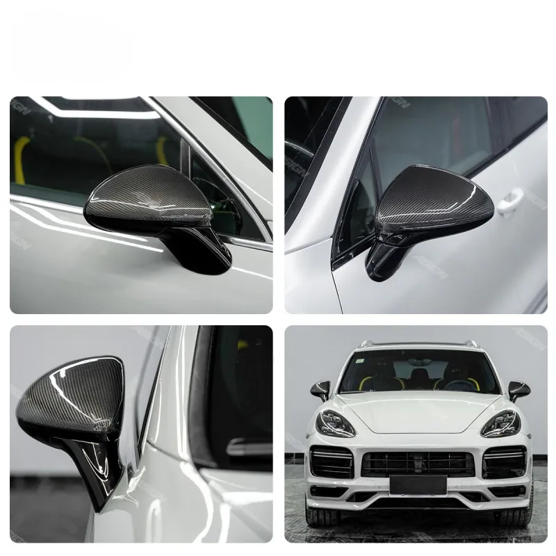 Carbon Fiber Side Rearview Mirror Cover Replacement for Porsche Cayenne 958.1 2011–2014