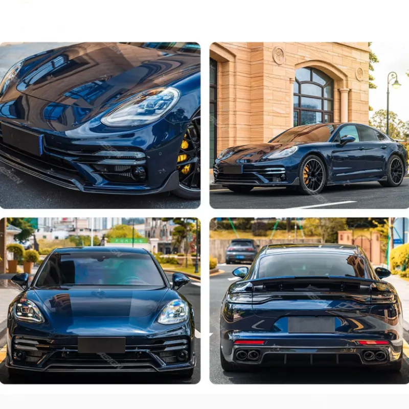 For Panamera 971 PINDUN Turbo S Bodykit Carbon Fiber Bodykit Rear Bumper Lip Diffuser for Porsche Panamera 971