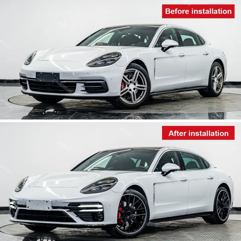Upgraded Turbo S Body Kit for Porsche for Panamera 971 2017-2023 Front Bumper Diffuser and Side for Panamera with Car Bumpers