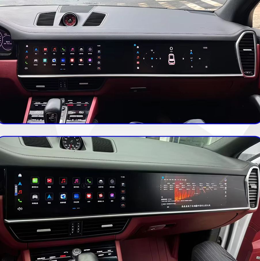 Dual 12.3 Inch Android 14 for Porsche Cayenne 2018-2023 Multimedia Car Radio Stereo Auto Carplay Head Unit Monitor Video
