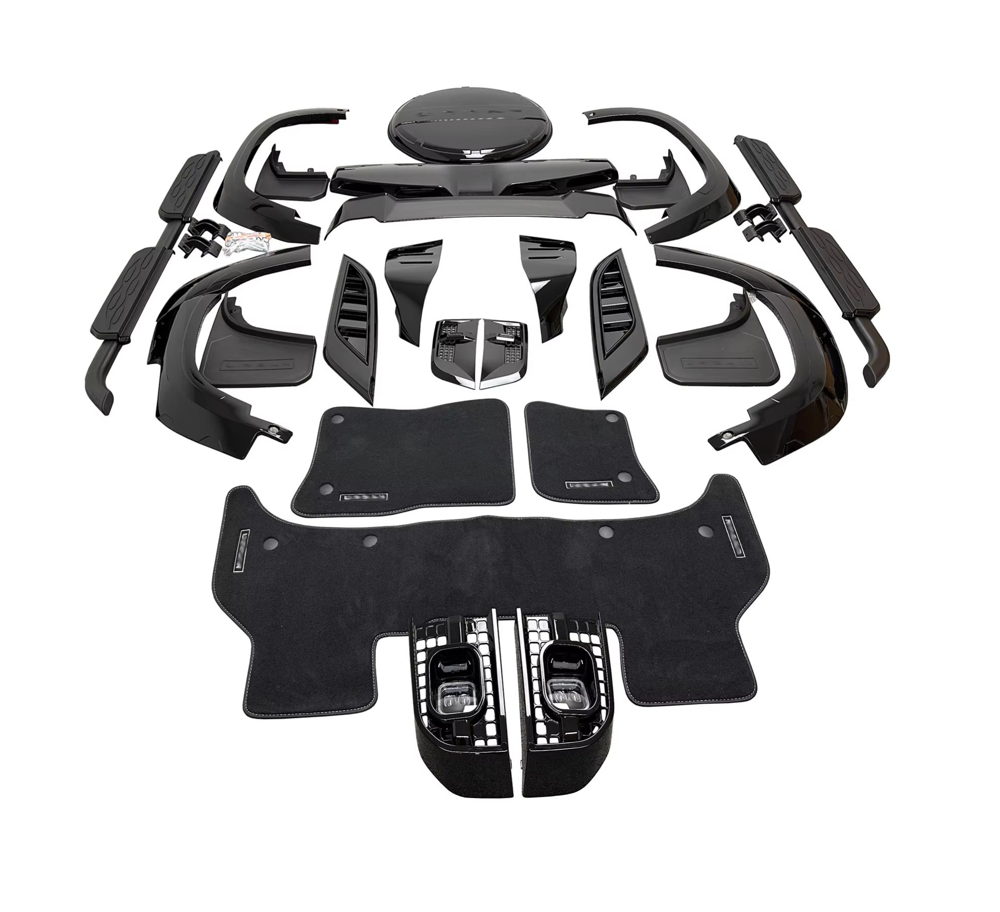 Urban Style Body Kit Glossy Black for Land Rover Defender 90 110 With Pedal Tire Cover Fog Light High Quality