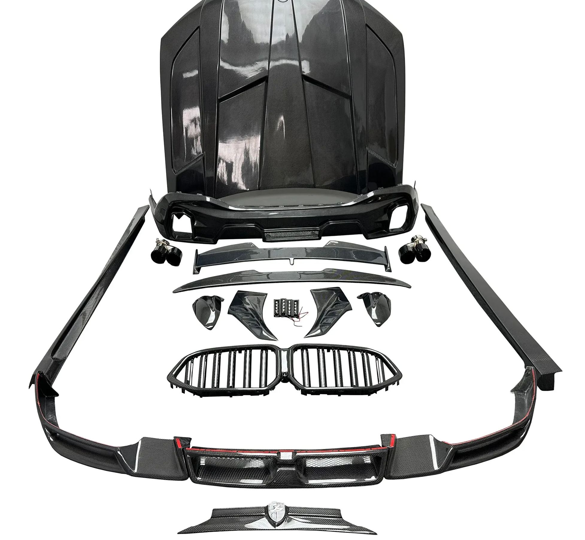 For BMW X6 G06 Body Kit Carbon Kit Parts Larte Style Carbon Fiber Kits With Hood Spoiler Carbon Accessories