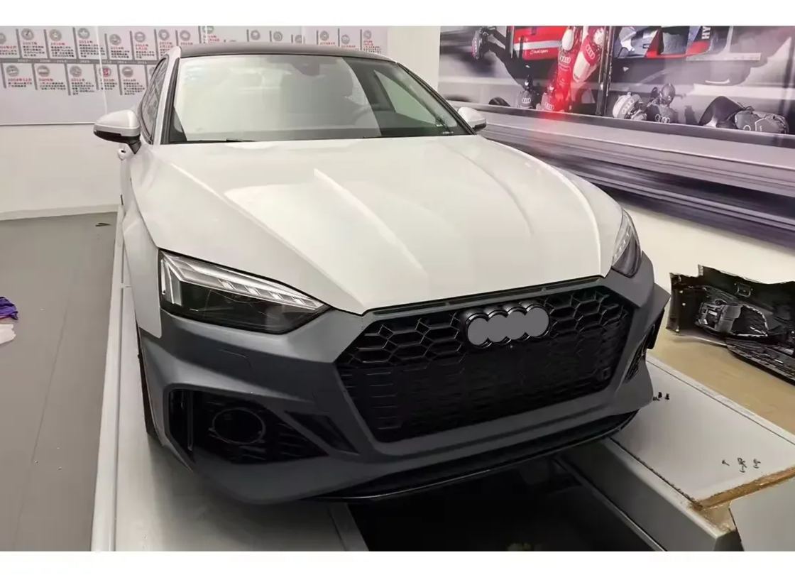 For Audi A5 S5 B9.5 2021-2022 Update RS5 Honeycomb Front & Rear Bumper Assembly Side Skirt Car Beauty Modified Body Kit