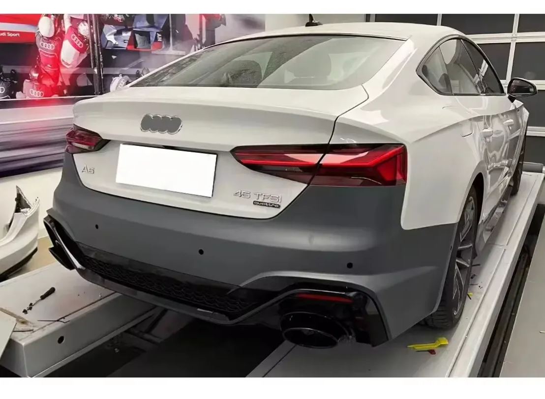 For Audi A5 S5 B9.5 2021-2022 Update RS5 Honeycomb Front & Rear Bumper Assembly Side Skirt Car Beauty Modified Body Kit