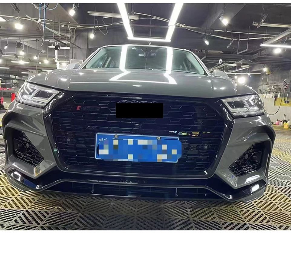 2018-2020 for Audi Q5 Modified with RSQ5 Front Bumper, Including Black and Silver Grille, RSQ5 Sport-style Front Bumper Assembly