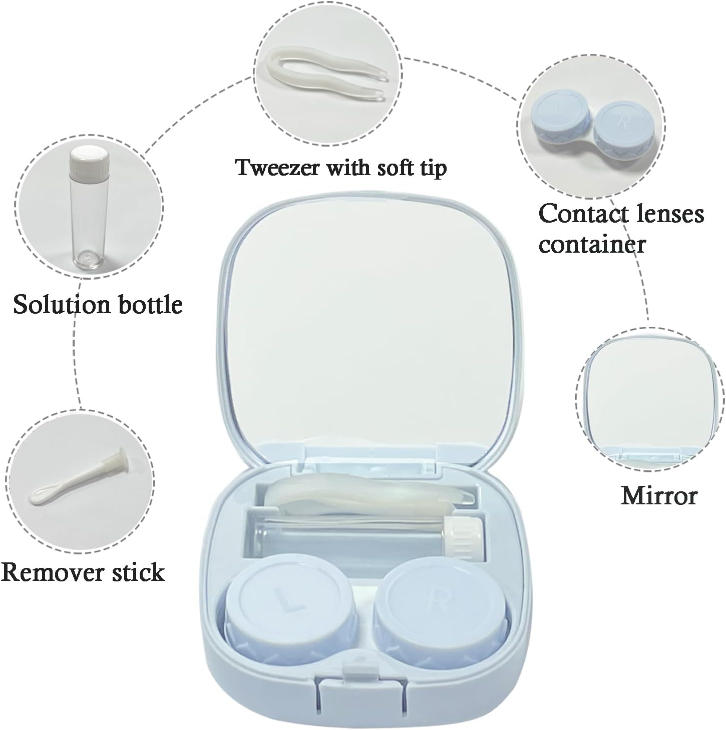 1 Pack Contact Lens Case with Mirror