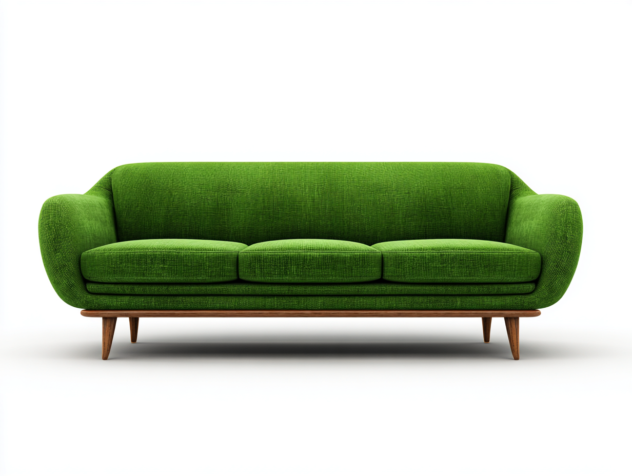 Canapé 3 places - revêtement en tissu et structure en bois - 210x90x85 cm - vert - style moderne-Casamyloft