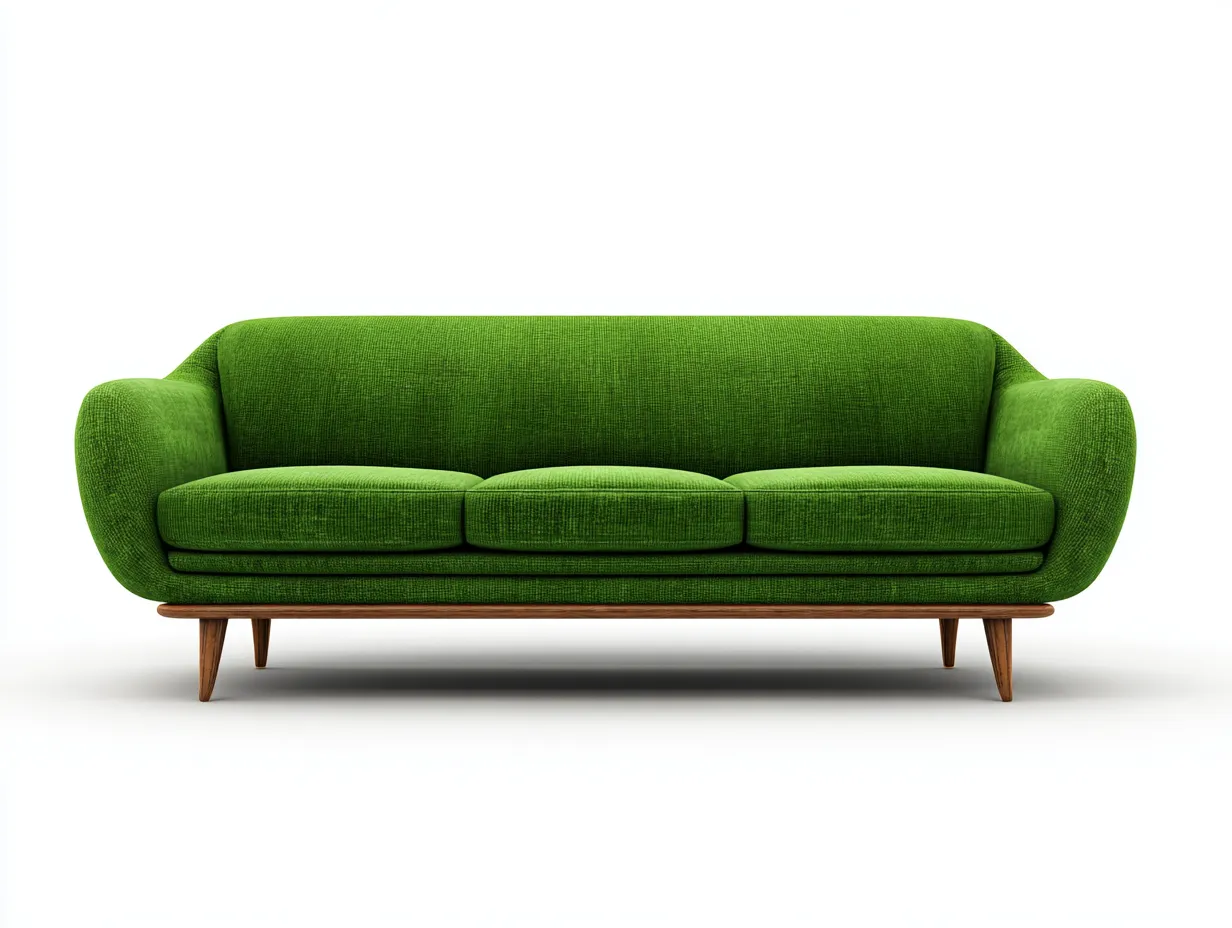 Canapé 3 places - revêtement en tissu et structure en bois - 210x90x85 cm - vert - style moderne-Casamyloft