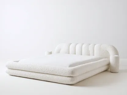 Lit double revêtement tissu 200x160x90 cm - blanc - style contemporain-Casamyloft