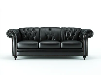 Canapé 3 places revêtement cuir synthétique 230x95x85 cm - noir - style classique-Casamyloft