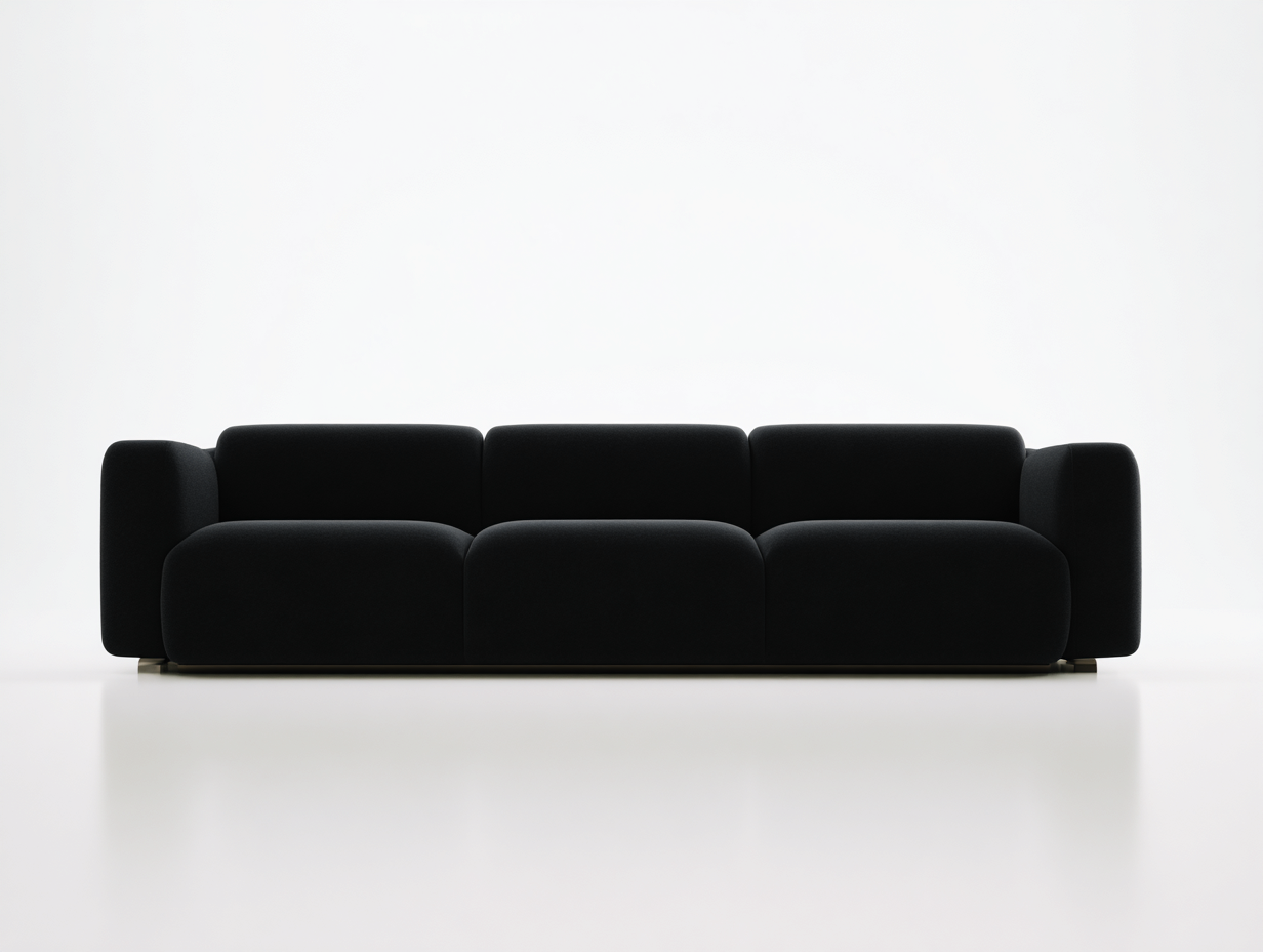 Canapé 3 places revêtement tissu 240x100x75 cm - noir - design contemporain-Casamyloft