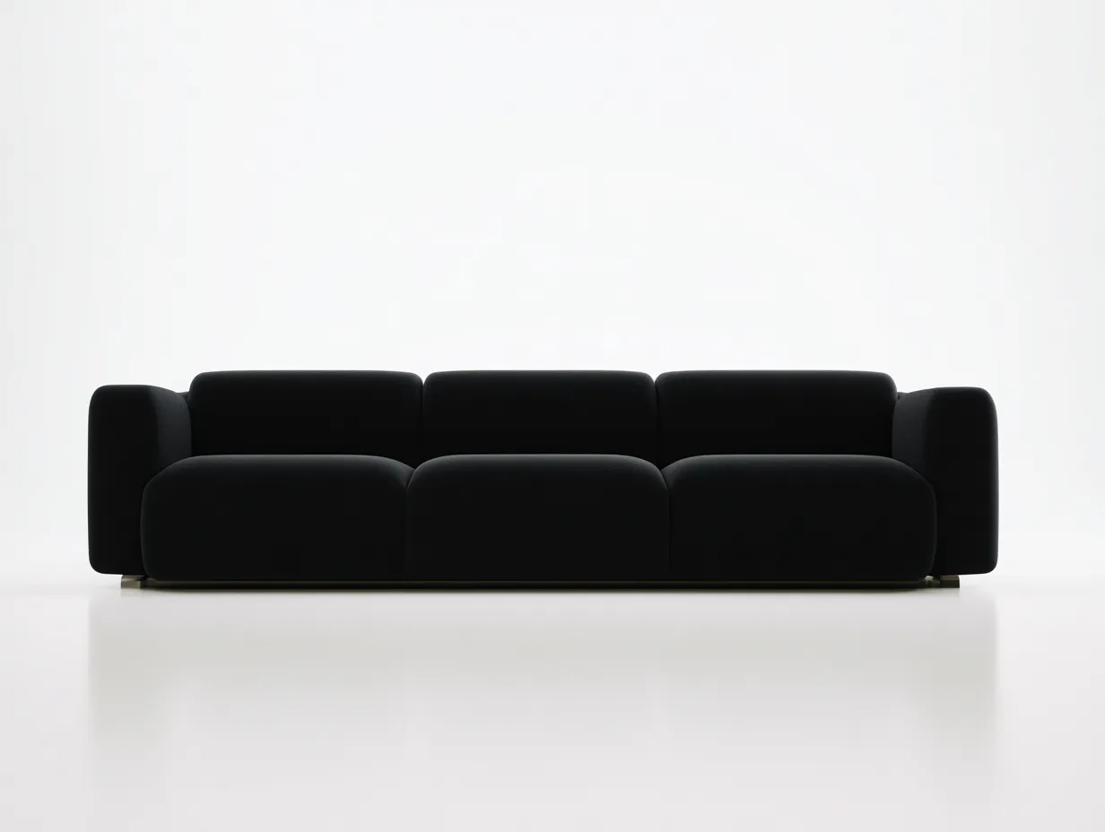 Canapé 3 places revêtement tissu 240x100x75 cm - noir - design contemporain-Casamyloft