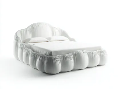 Lit double revêtement tissu 200x160x95 cm - blanc - style contemporain-Casamyloft