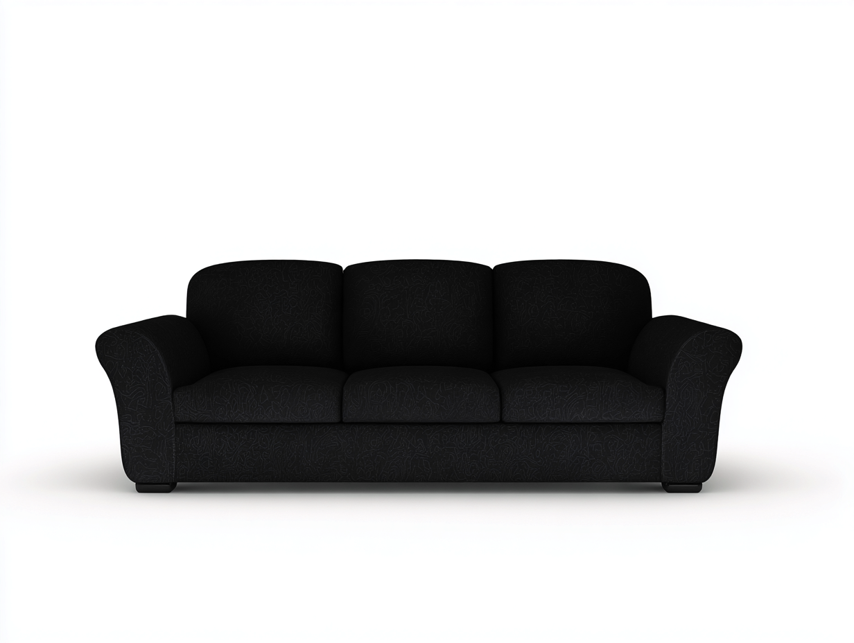 Canapé 3 places revêtement tissu 210x95x85 cm - noir - style contemporain-Casamyloft