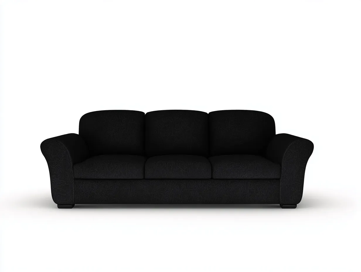 Canapé 3 places revêtement tissu 210x95x85 cm - noir - style contemporain-Casamyloft