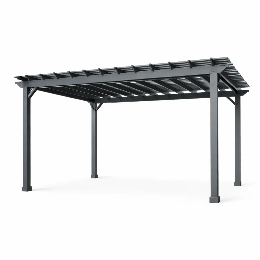 Pergola in alluminio grigio 300x400x250 cm-LUXEVIBEHUB