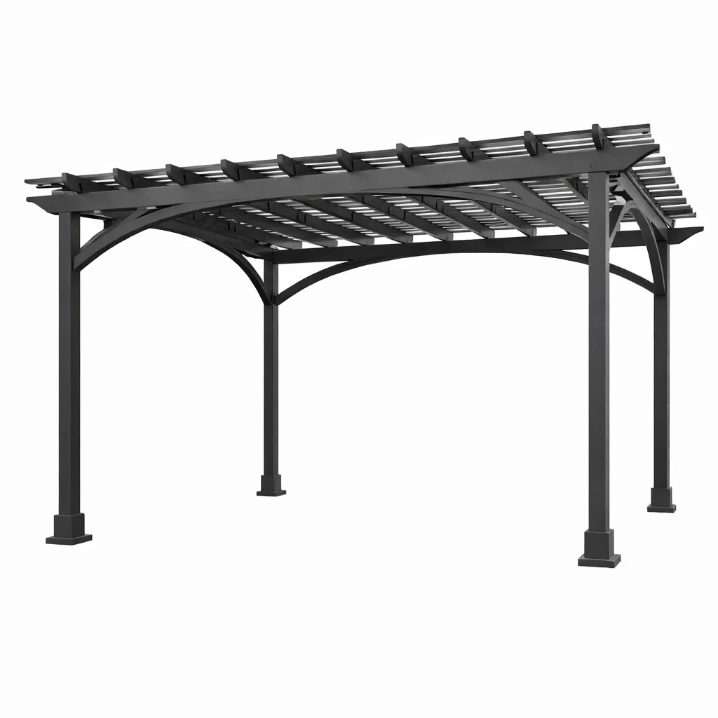 Pergola in metallo nero 400x300x220 cm-LUXEVIBEHUB