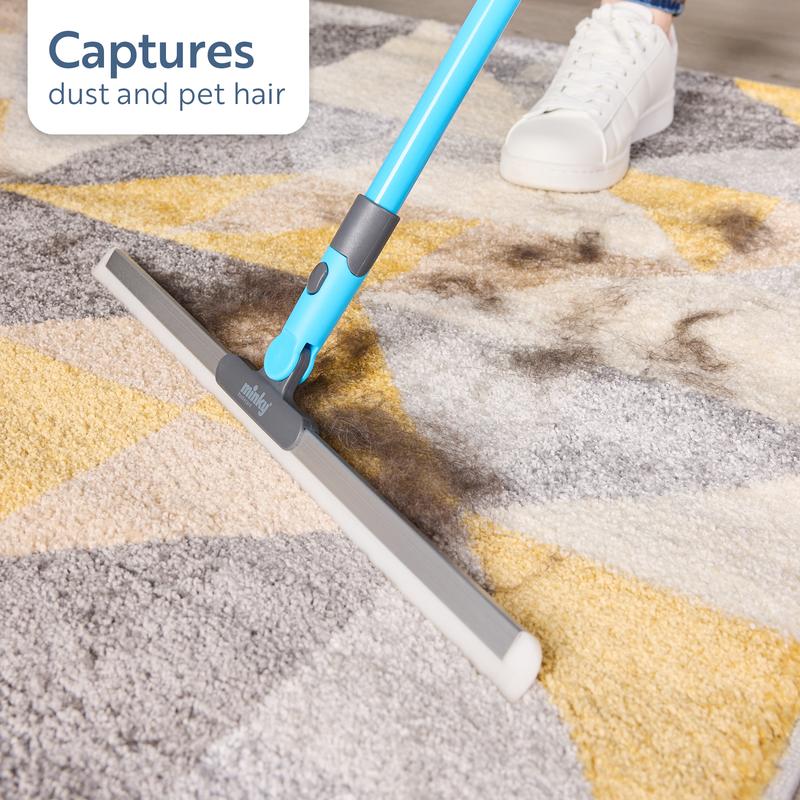 Floor Sweeper Multi-surface Extendable Squeegee Reusable Tapered Edge for Precise Cleaning - Captures Dust, Dirt & Pet Hair Ideal for Smooth Floors, Carpets, Windows & Showers