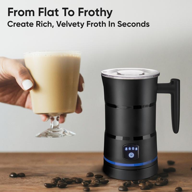 Electric Milk Frother – Professional Automatic Foam Maker For Lattes, Cappuccinos & Hot Chocolates, Stainless Steel, Whisk & Froth In Seconds, Versatile Modes – Ideal For Home & Office Use