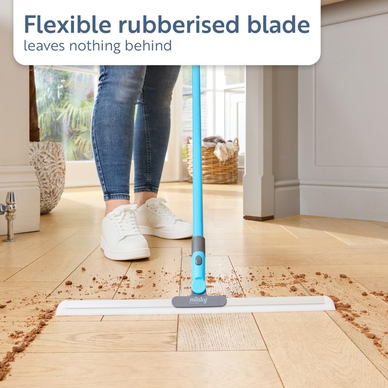 Floor Sweeper Multi-surface Extendable Squeegee Reusable Tapered Edge for Precise Cleaning - Captures Dust, Dirt & Pet Hair Ideal for Smooth Floors, Carpets, Windows & Showers