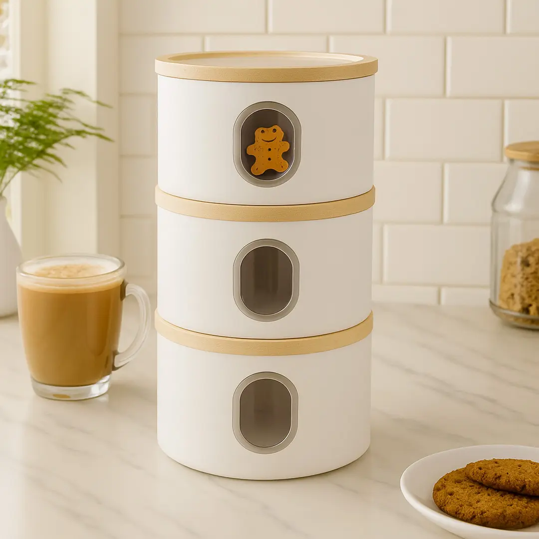 3-Piece Canisters Sets For The Kitchen Airtight Canister Set With See Through Window Storage Jars for Coffee Container Tea Organizer & Sugar Canister Kitchen Canisters