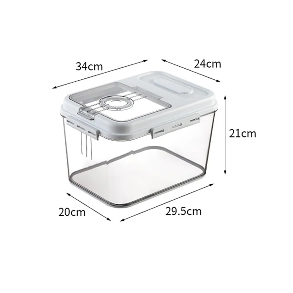 2-in-1 Airtight Food Storage Container with Lid  Large Capacity Moisture Proof Dispenser for Rice, Flour, Cereal, Dog Food & Cat Kibble | Kitchen Pantry & Laundry Room Organiser