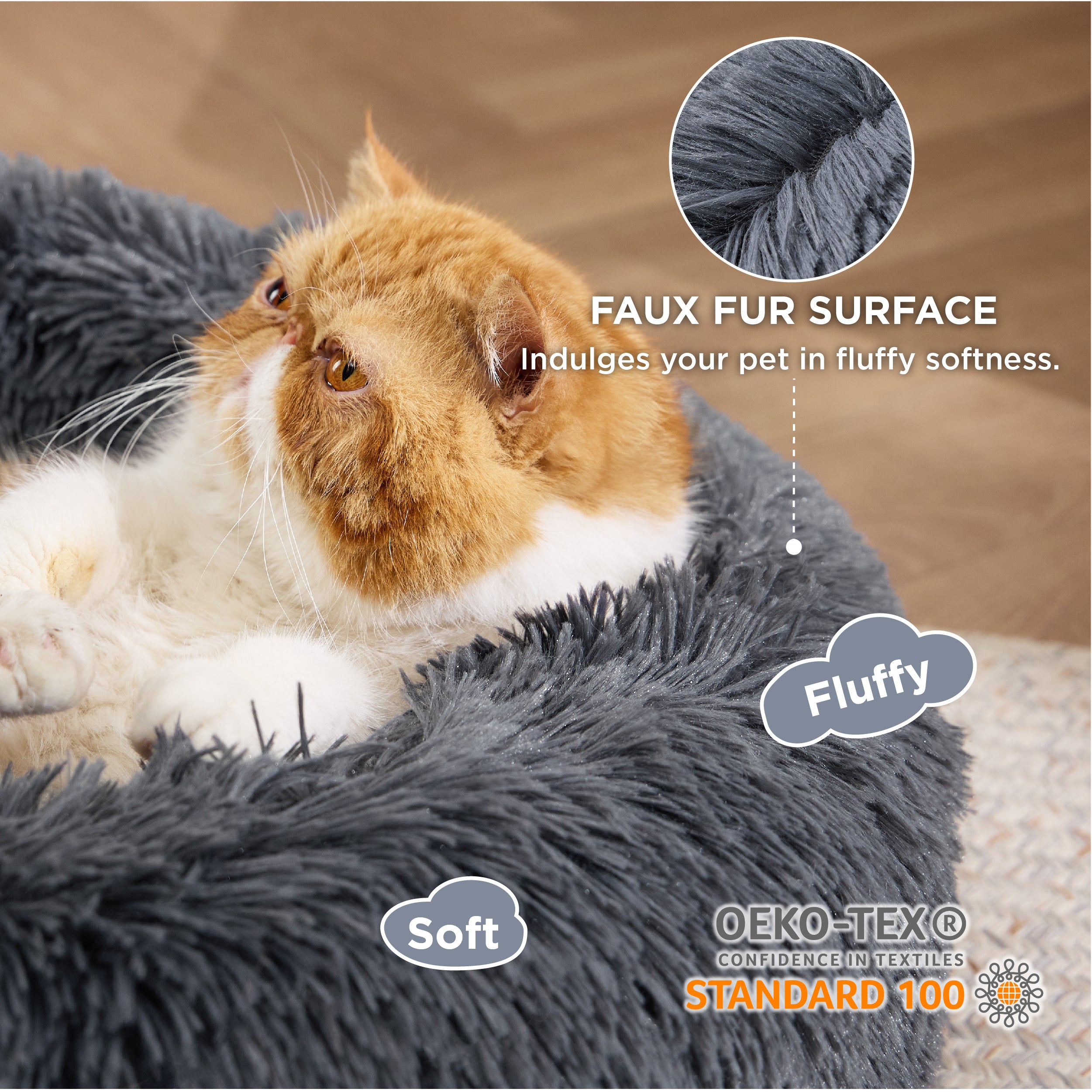 Calming Donut Bed for Dogs and Cats